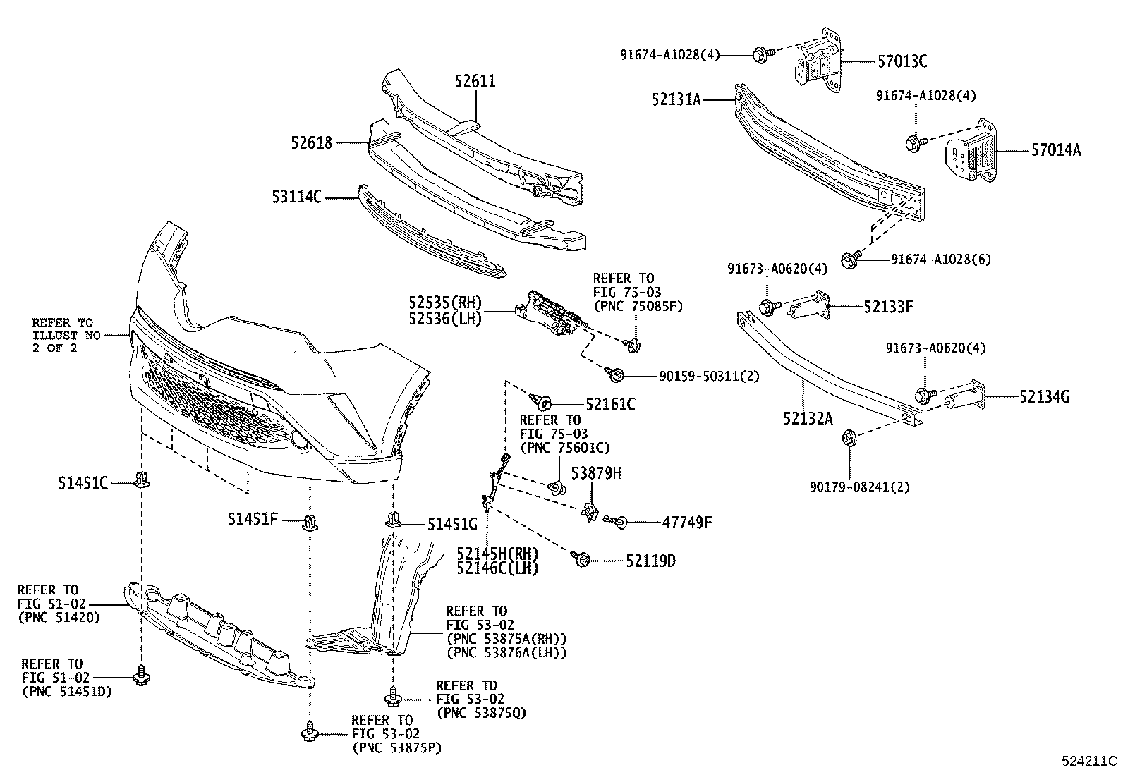 52127-10070 COVER, FRONT BUMPER HOLE, RH product image