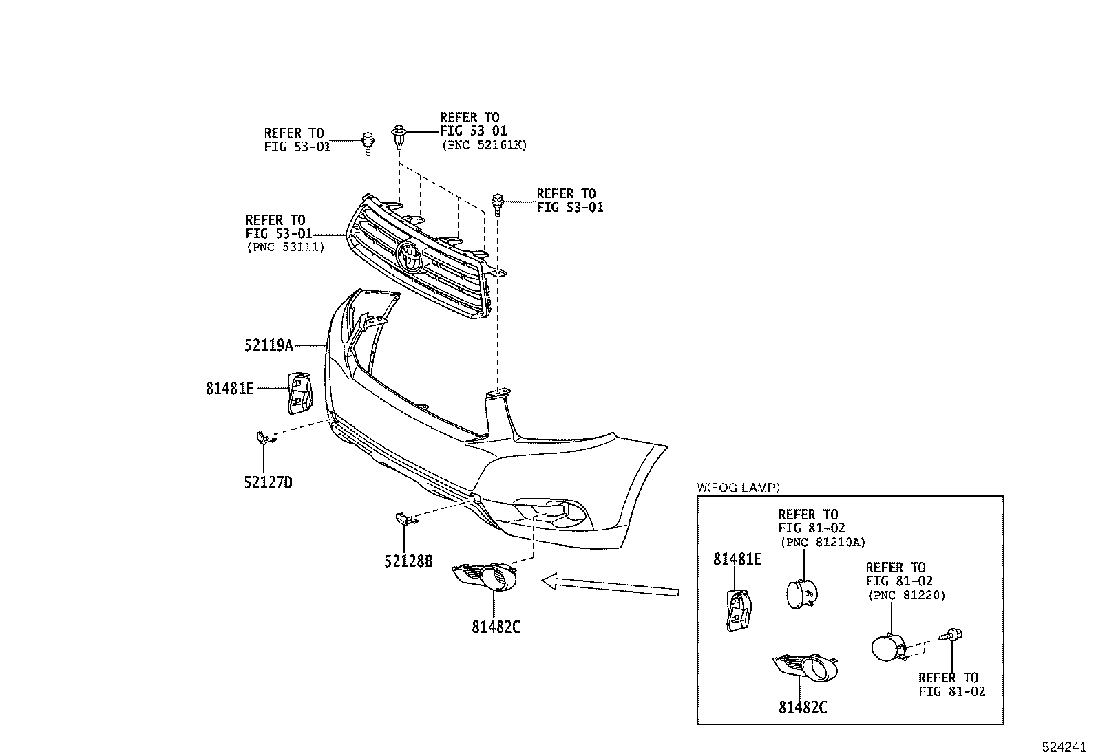 52128-0E914 COVER, FRONT BUMPER HOLE, LH product image