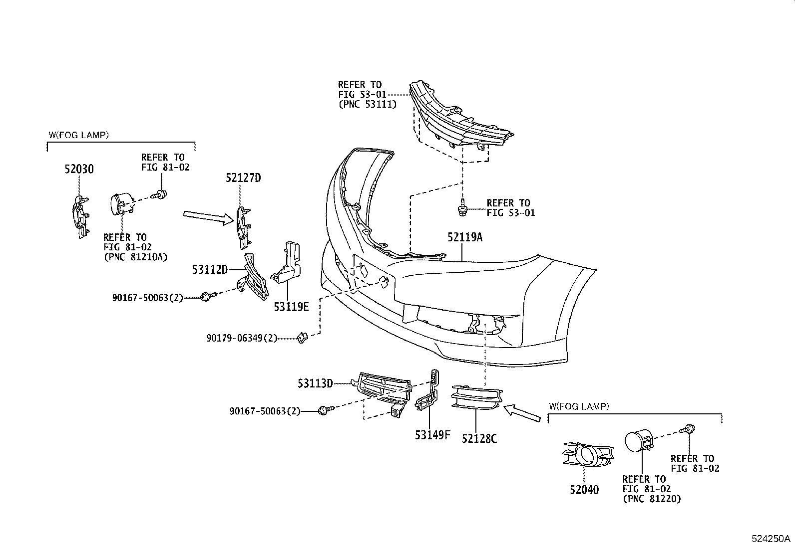 52127-68060 COVER, FRONT BUMPER HOLE, RH product image