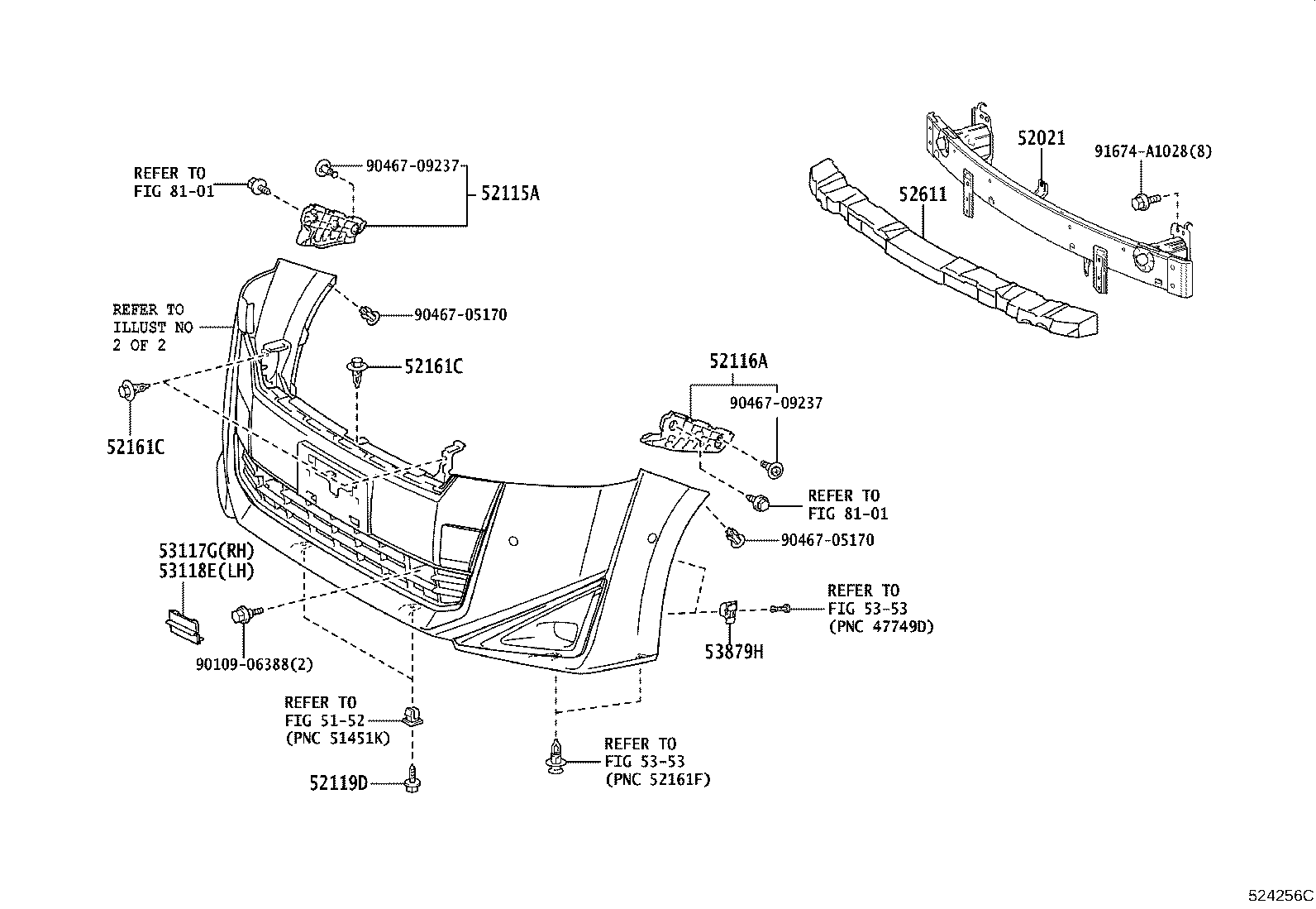52127-58921 COVER, FRONT BUMPER HOLE, RH product image