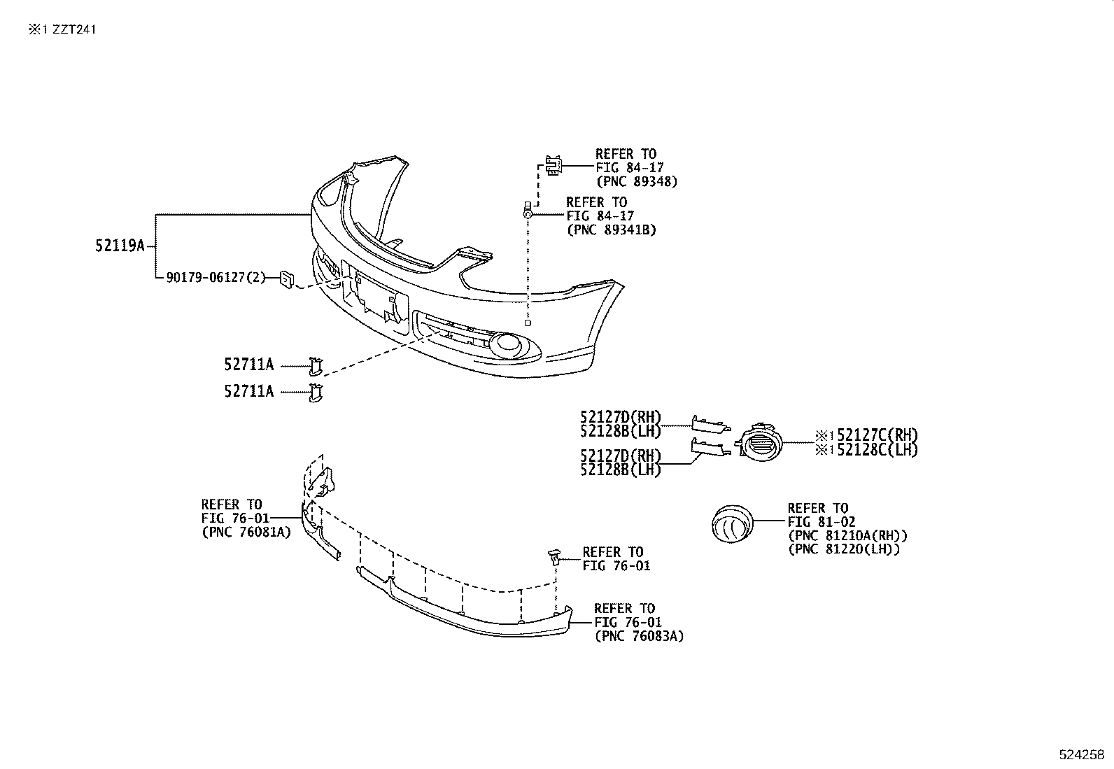52127-21020-A0 COVER, FRONT BUMPER HOLE, RH product image
