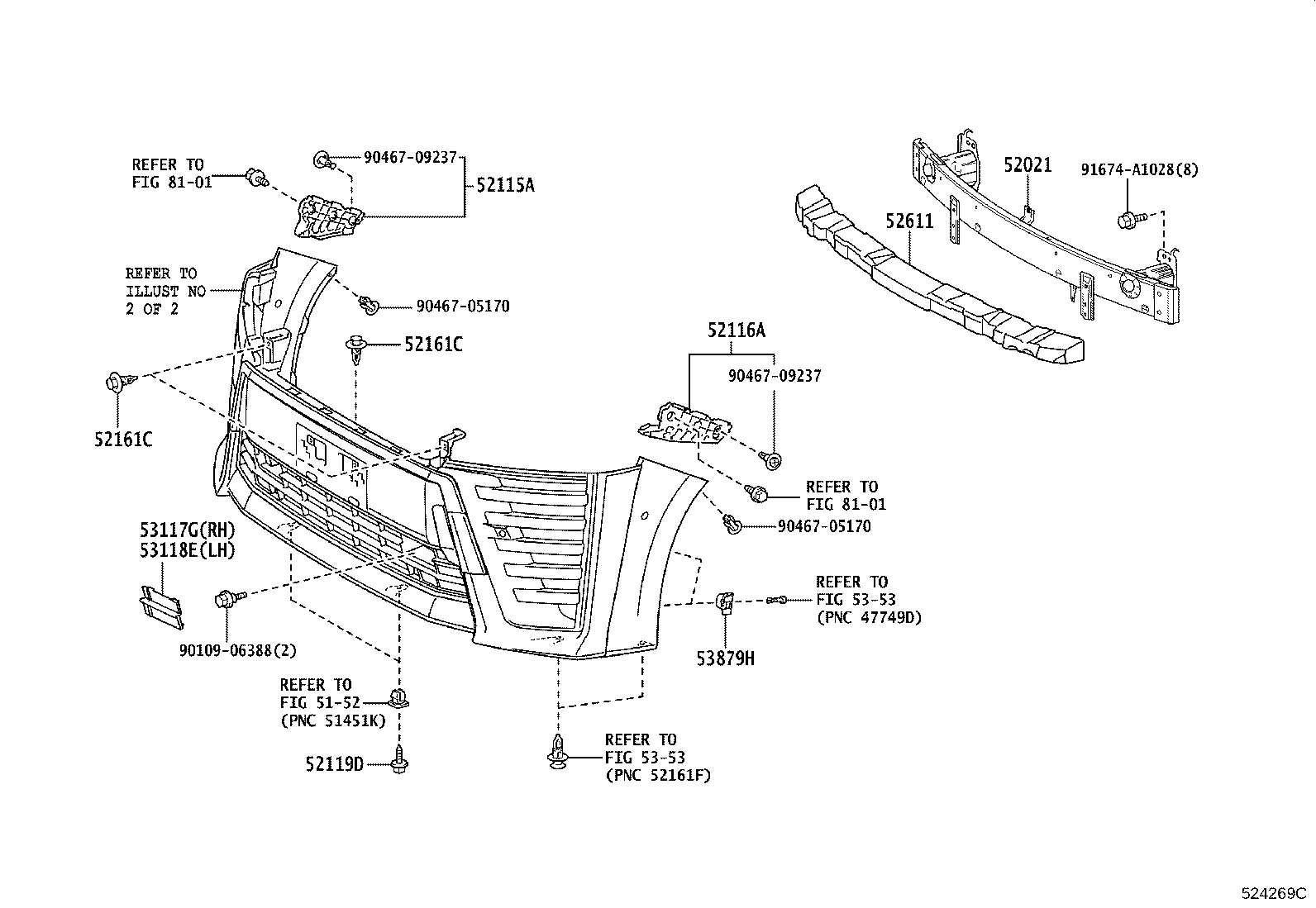 52127-58921 COVER, FRONT BUMPER HOLE, RH product image