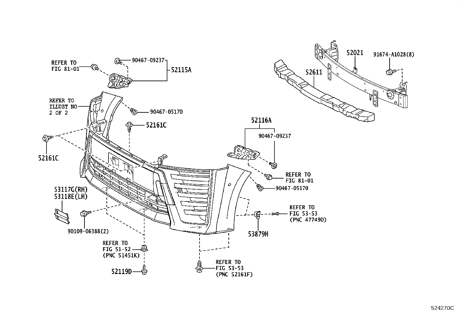 52127-58260-A0 COVER, FRONT BUMPER HOLE, RH product image