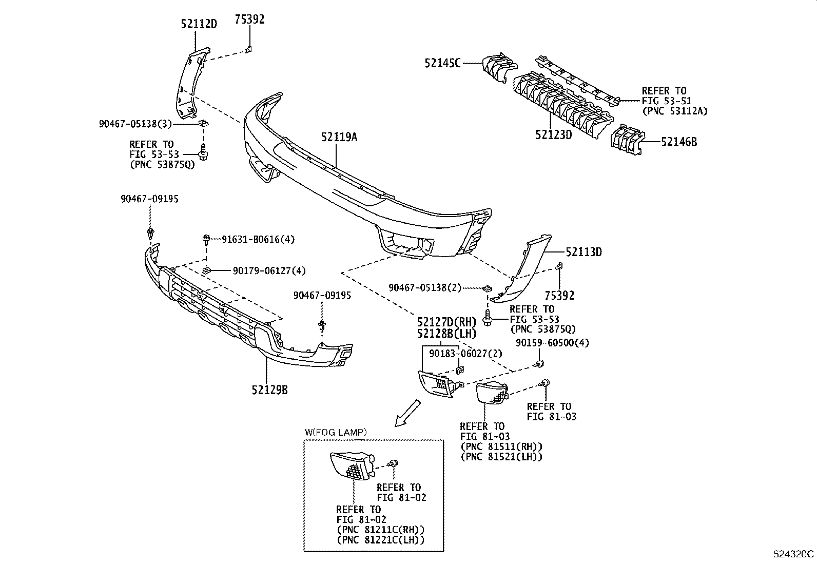 53274-35050 BRACKET, FRONT BUMPER ARM MOUNTING, LH product image