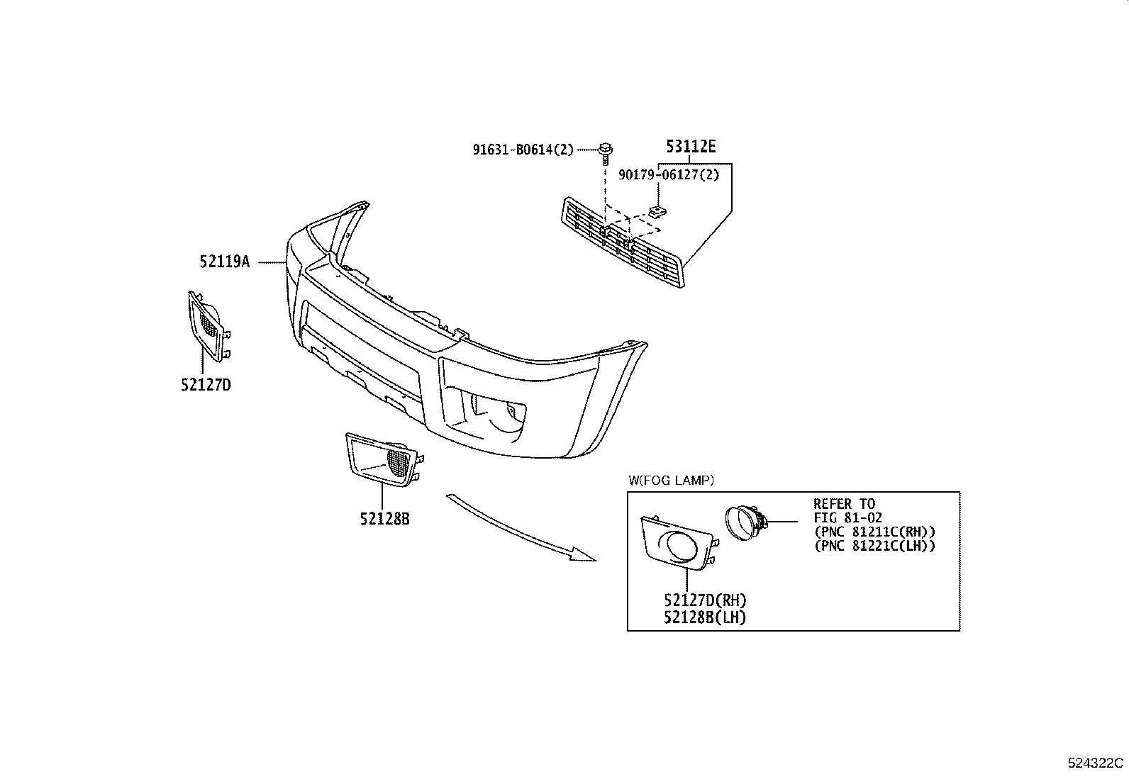 53274-35050 BRACKET, FRONT BUMPER ARM MOUNTING, LH product image