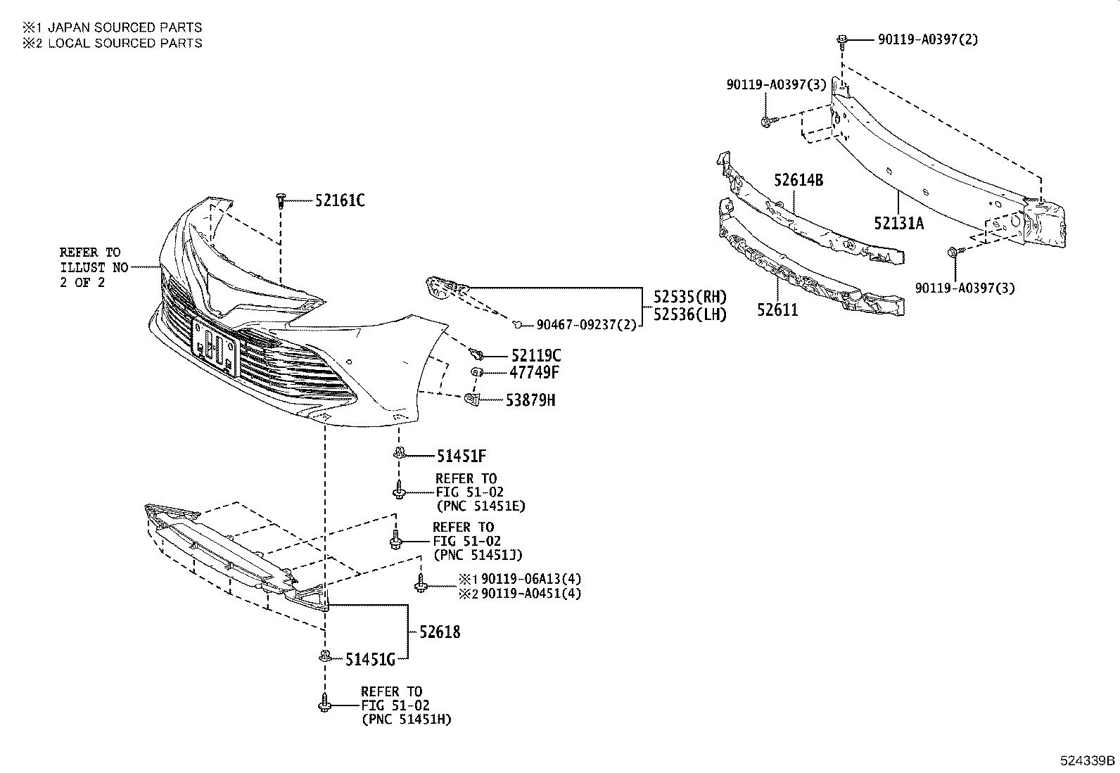 Toyota 52536-06210 RETAINER, FRONT BUMPER SIDE, LH