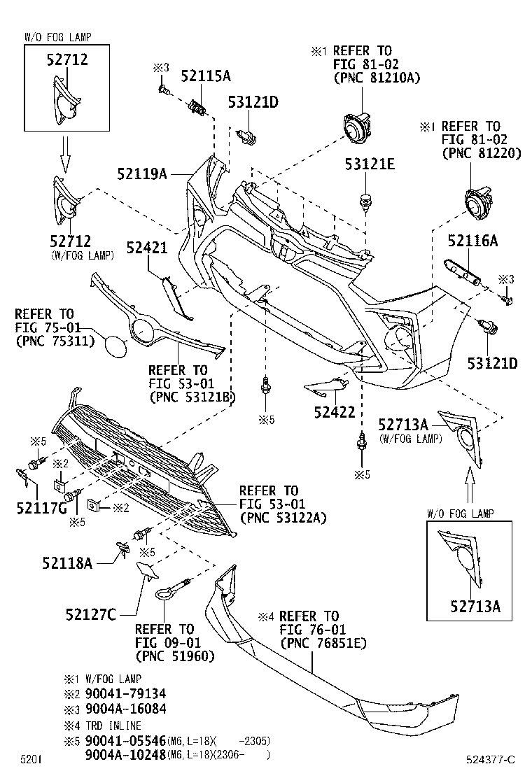 52715-BZ010 INSERT, FRONT BUMPER EXTENSION, NO.2 RH product image