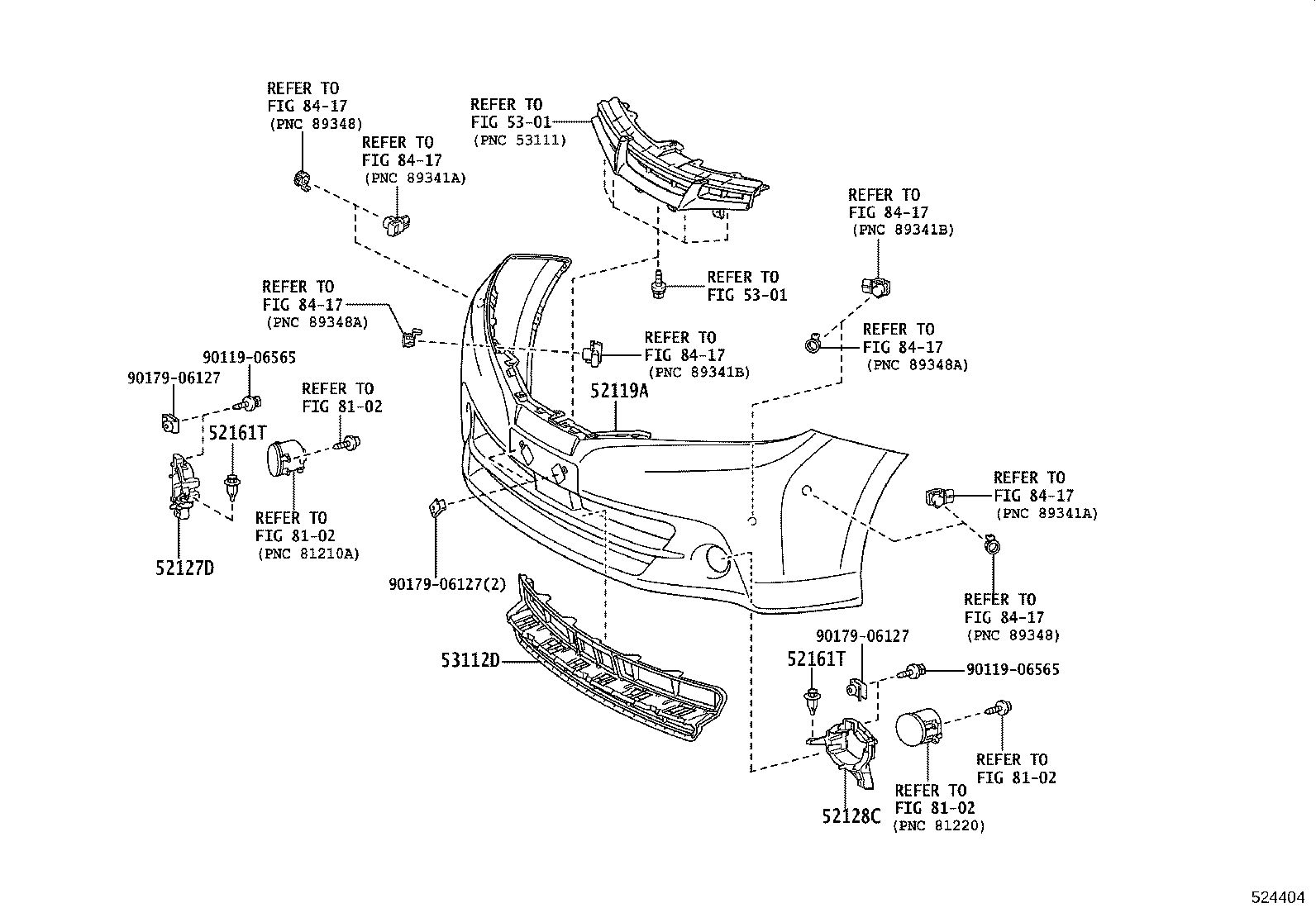 52021-68040 REINFORCEMENT SUB-ASSY, FRONT BUMPER product image
