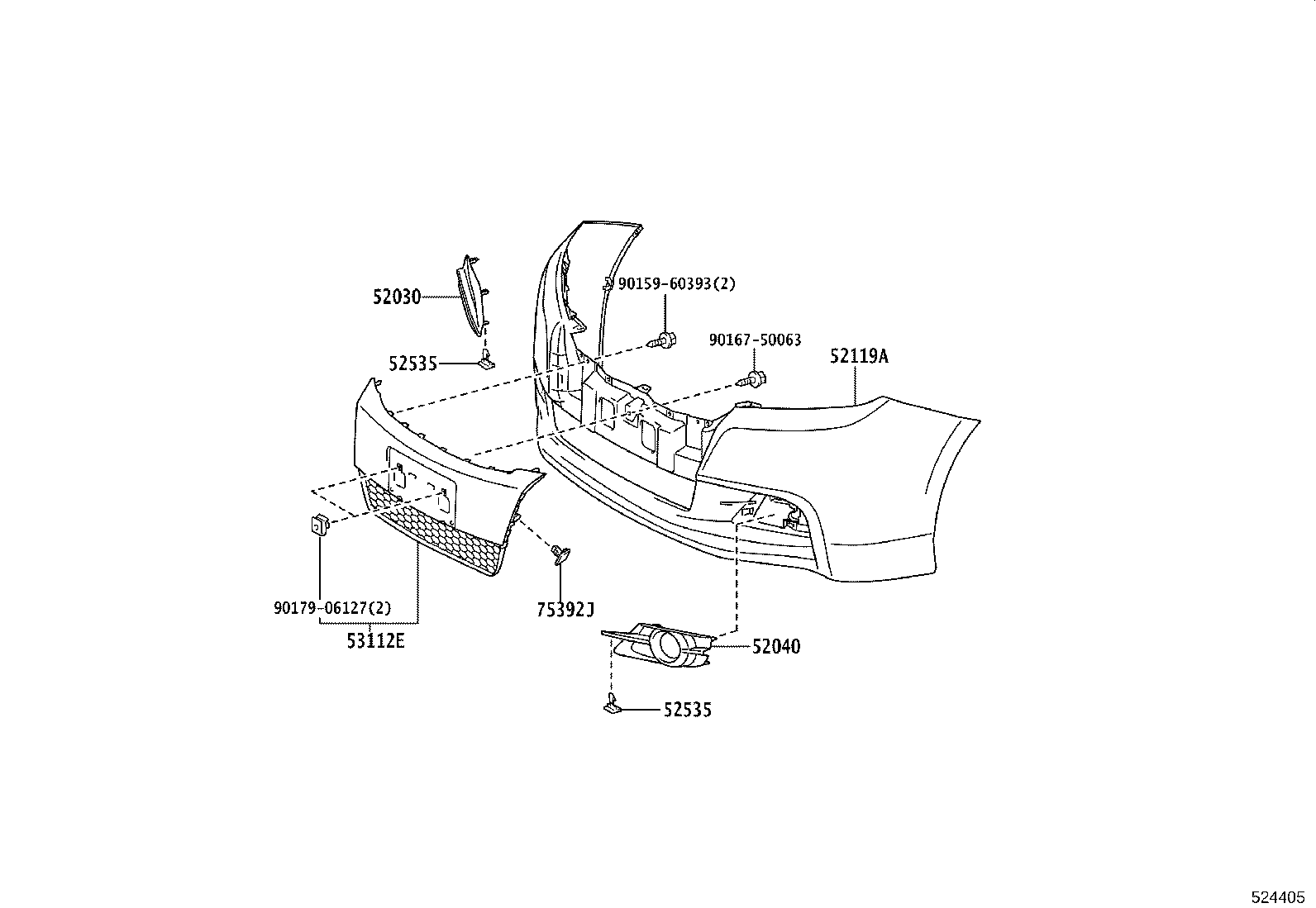 52021-68040 REINFORCEMENT SUB-ASSY, FRONT BUMPER product image
