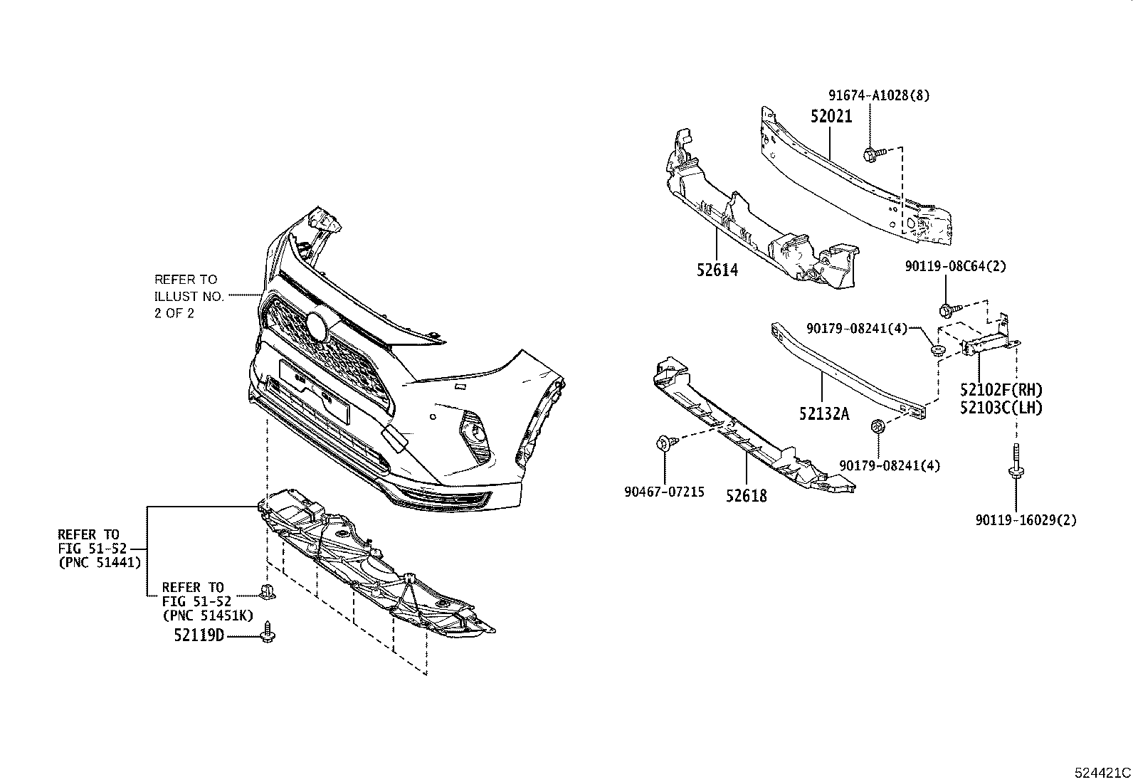 Toyota 52128-42230 COVER, FRONT BUMPER HOLE, LH
