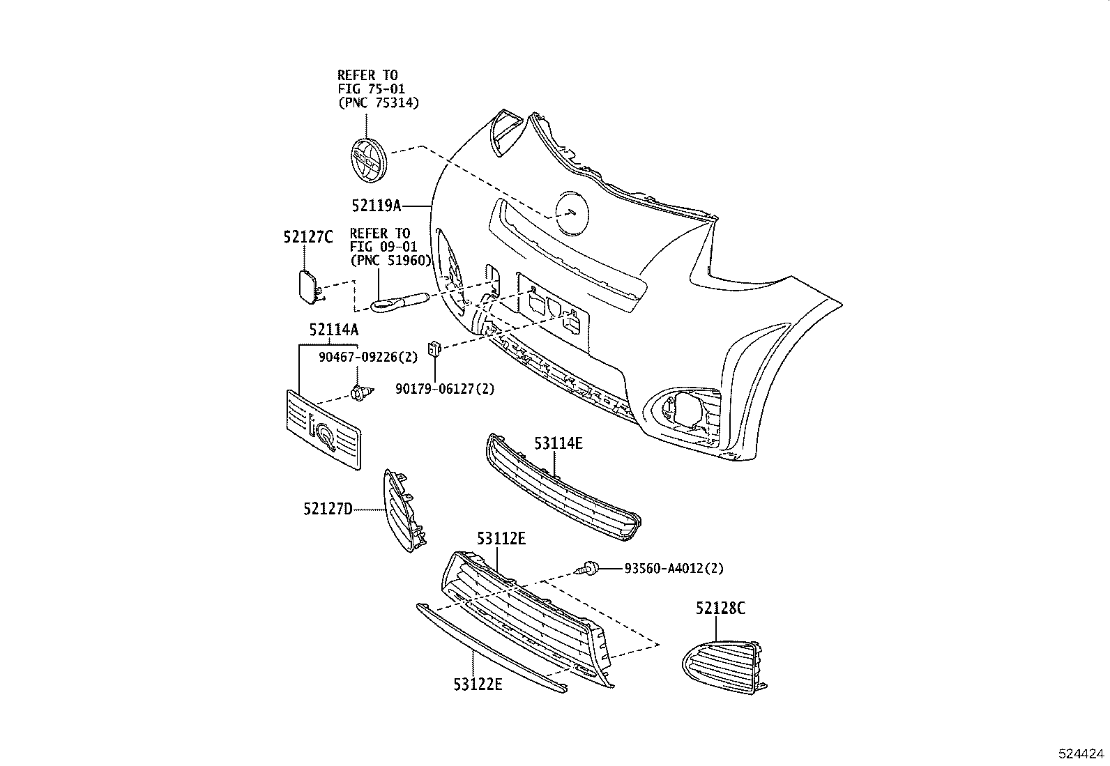 52114-74010 BRACKET, FRONT BUMPER EXTENSION MOUNTING product image