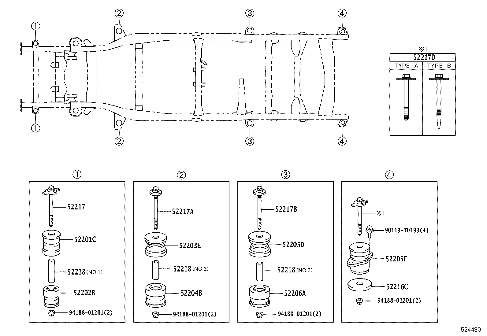 52219-KK010 HOLDER, BODY MOUNT BOLT SPACER, NO.1 product image