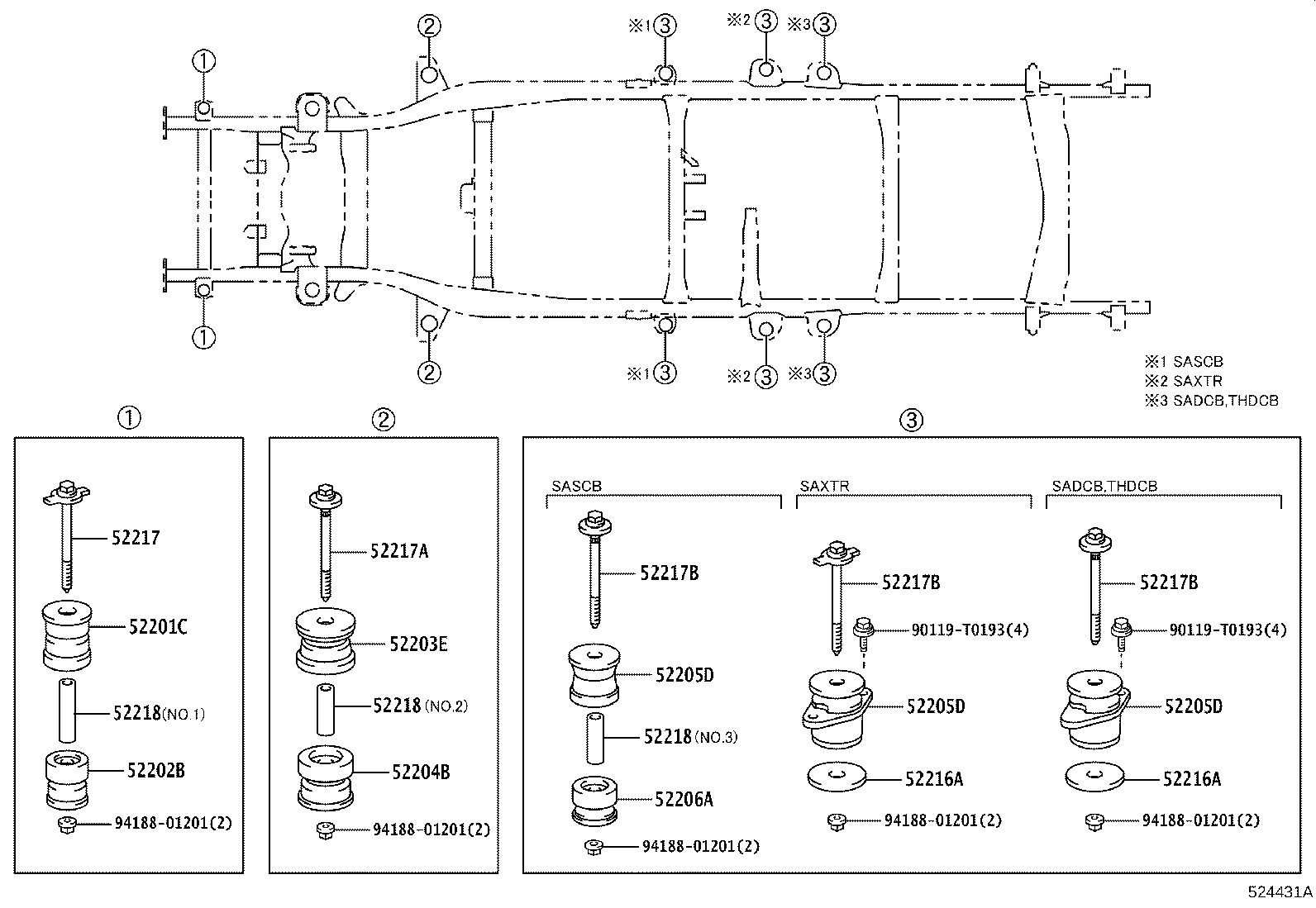 52203-0K150 CUSHION SUB-ASSY, CAB MOUNTING, NO.2 product image