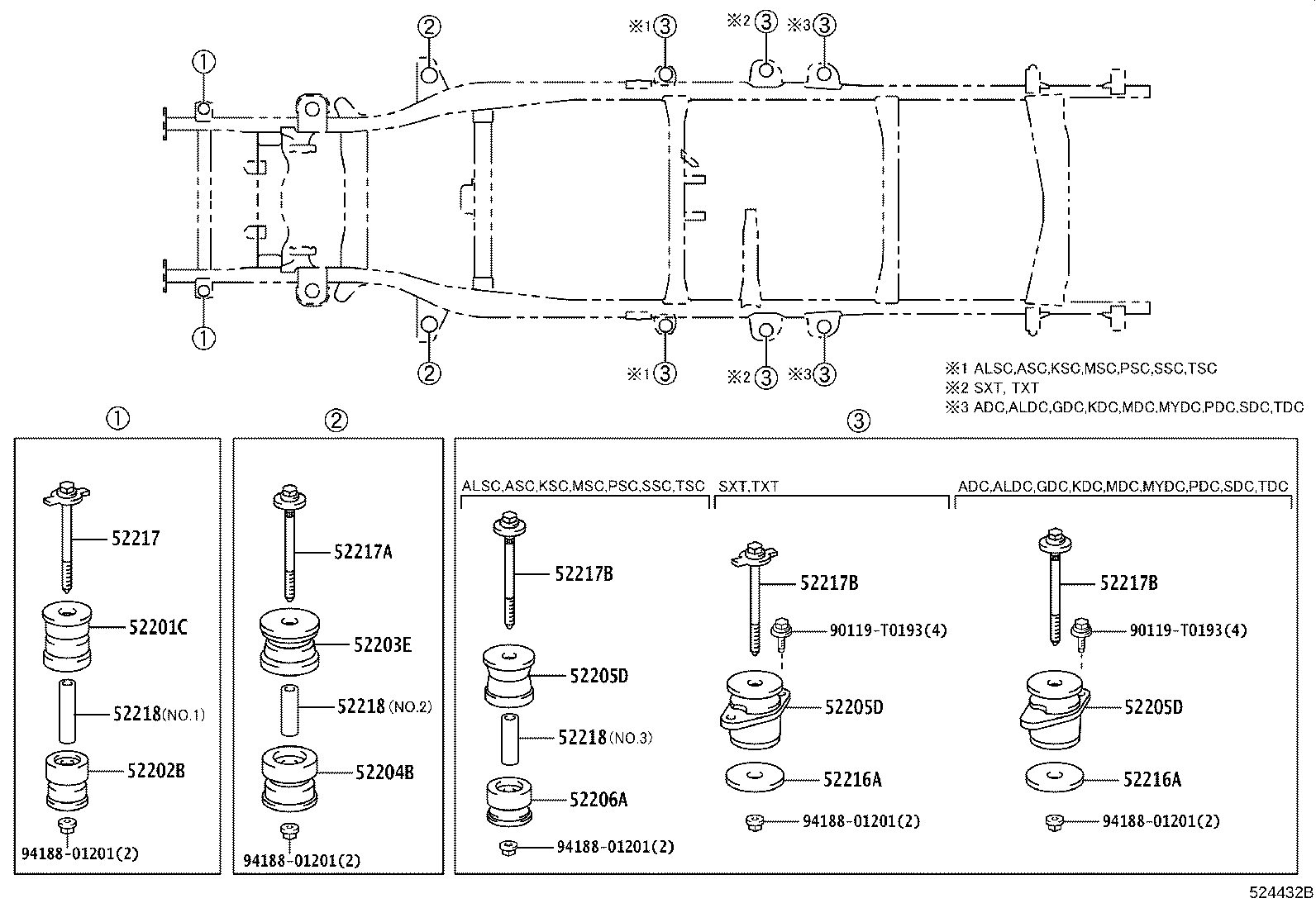 Toyota 52203-0K150 CUSHION SUB-ASSY, CAB MOUNTING, NO.2