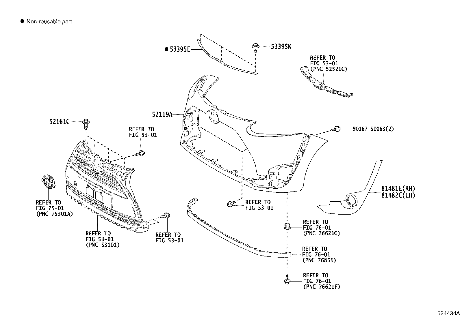 53879-0D080 RETAINER, FRONT FENDER LINER product image