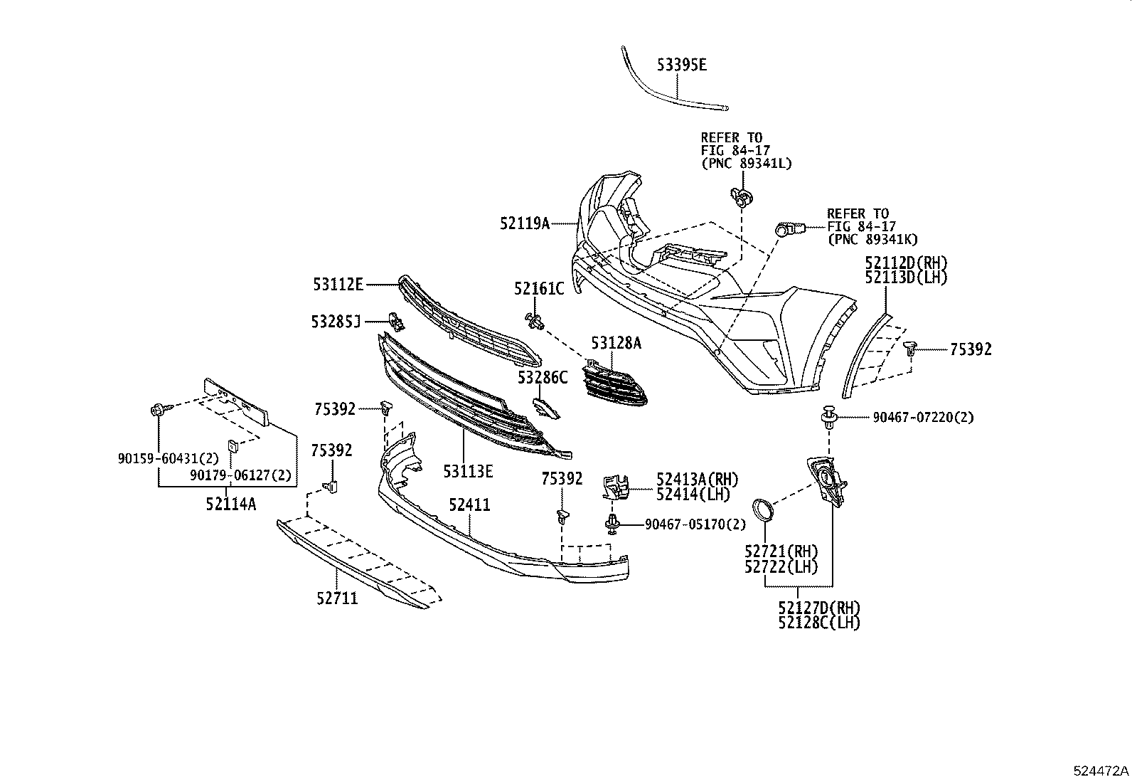 52030-42070 COVER, FRONT BUMPER HOLE, RH product image