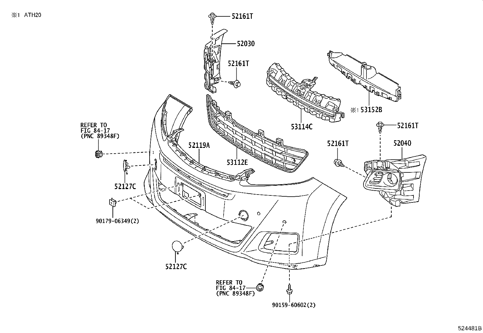 53113-58010 GRILLE, RADIATOR, LOWER LH product image