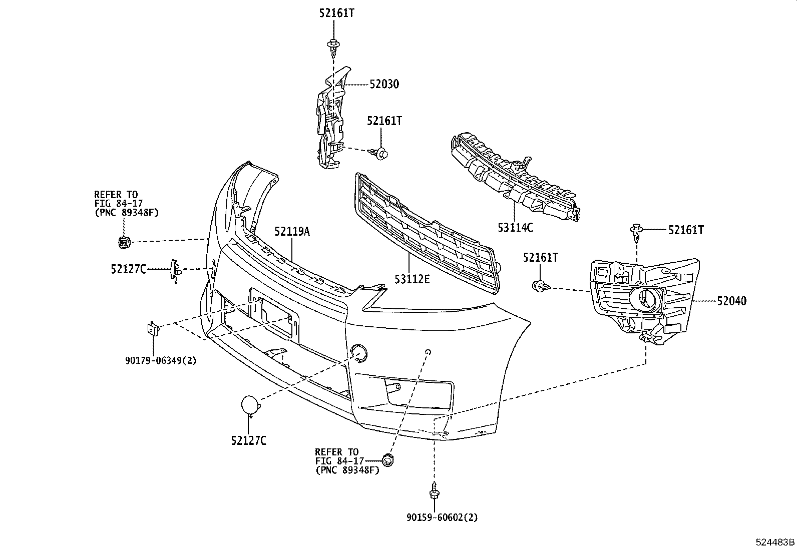 53113-58010 GRILLE, RADIATOR, LOWER LH product image