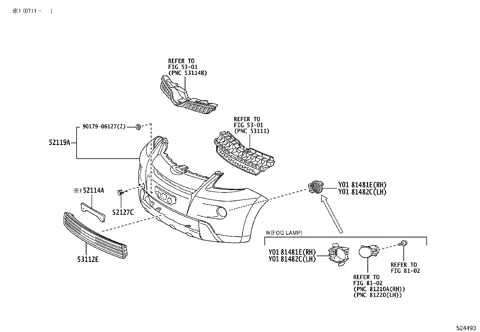 52127-52460-B2 COVER, FRONT BUMPER HOLE product image