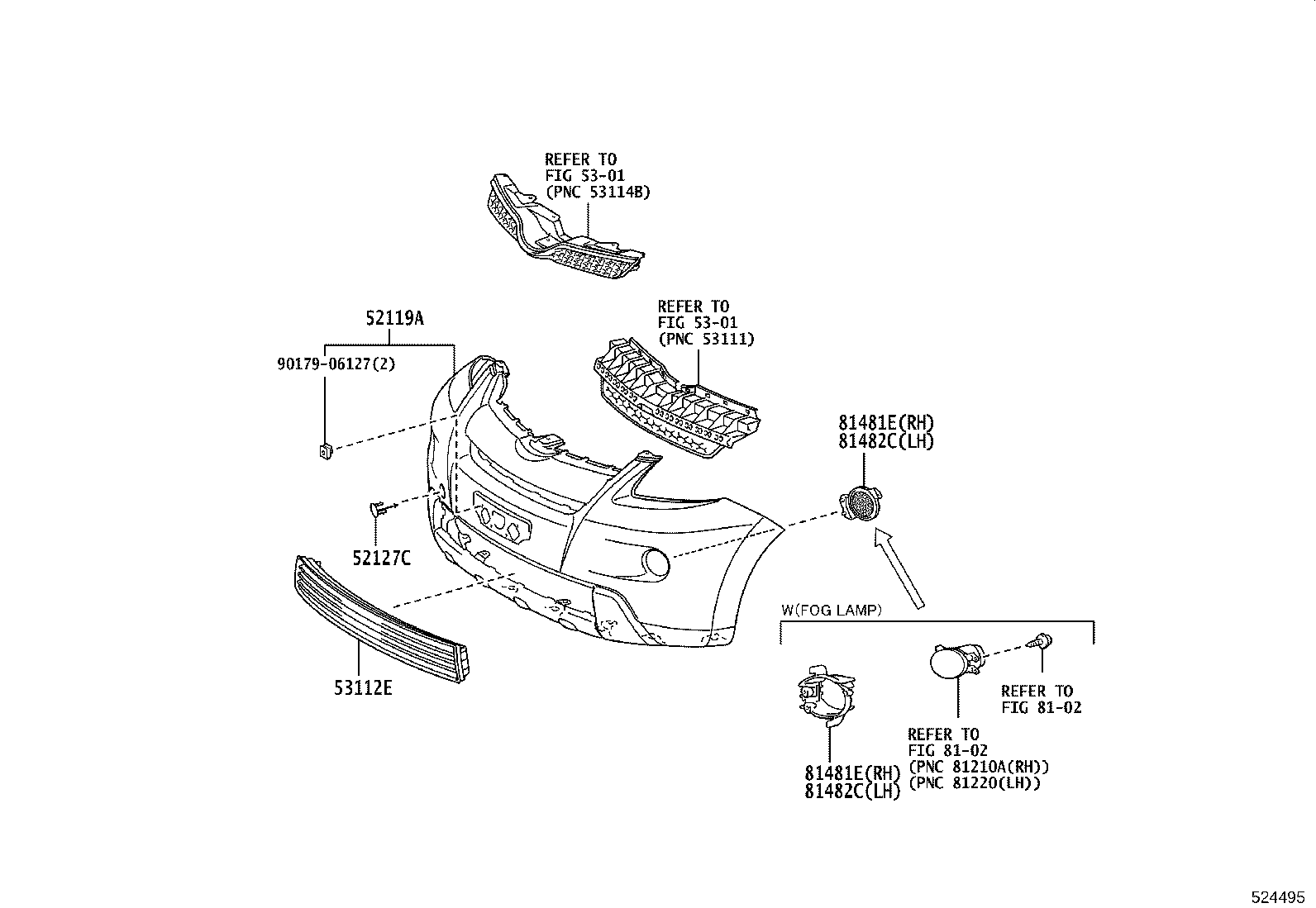81481-52280 COVER, FOG LAMP, RH product image
