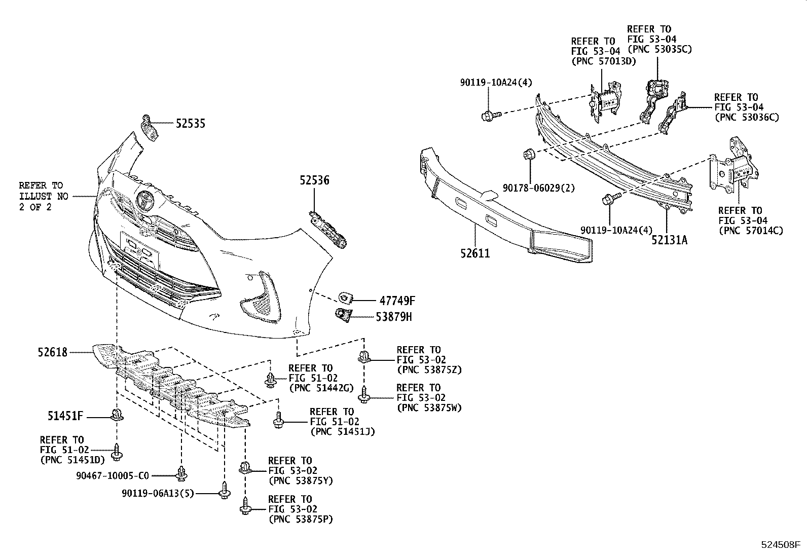 52618-52170 ABSORBER, FRONT BUMPER, LOWER product image