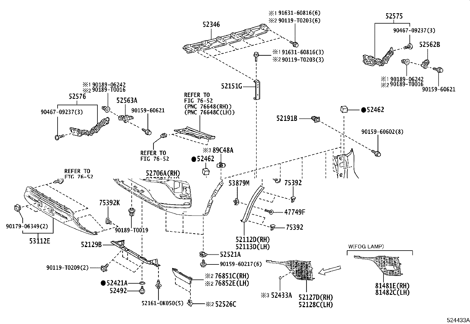 52166-0K021 EXTENSION, REAR BUMPER product image