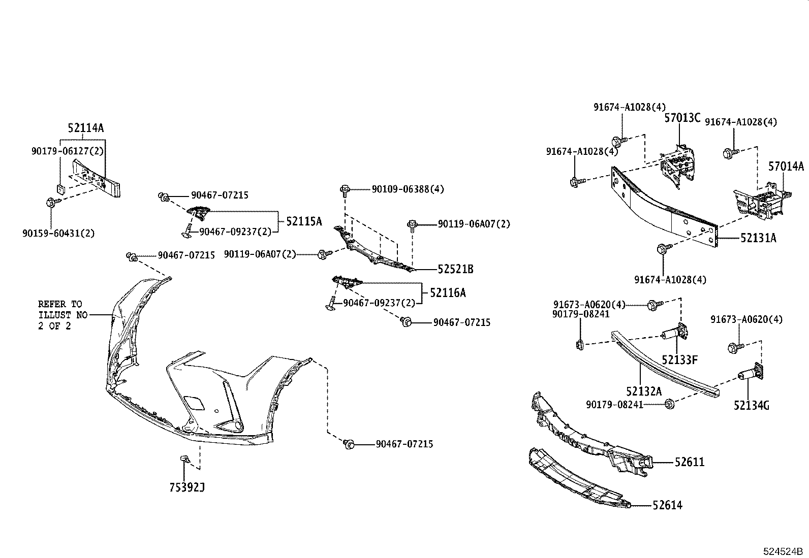 52114-76320 BRACKET, FRONT BUMPER EXTENSION MOUNTING product image