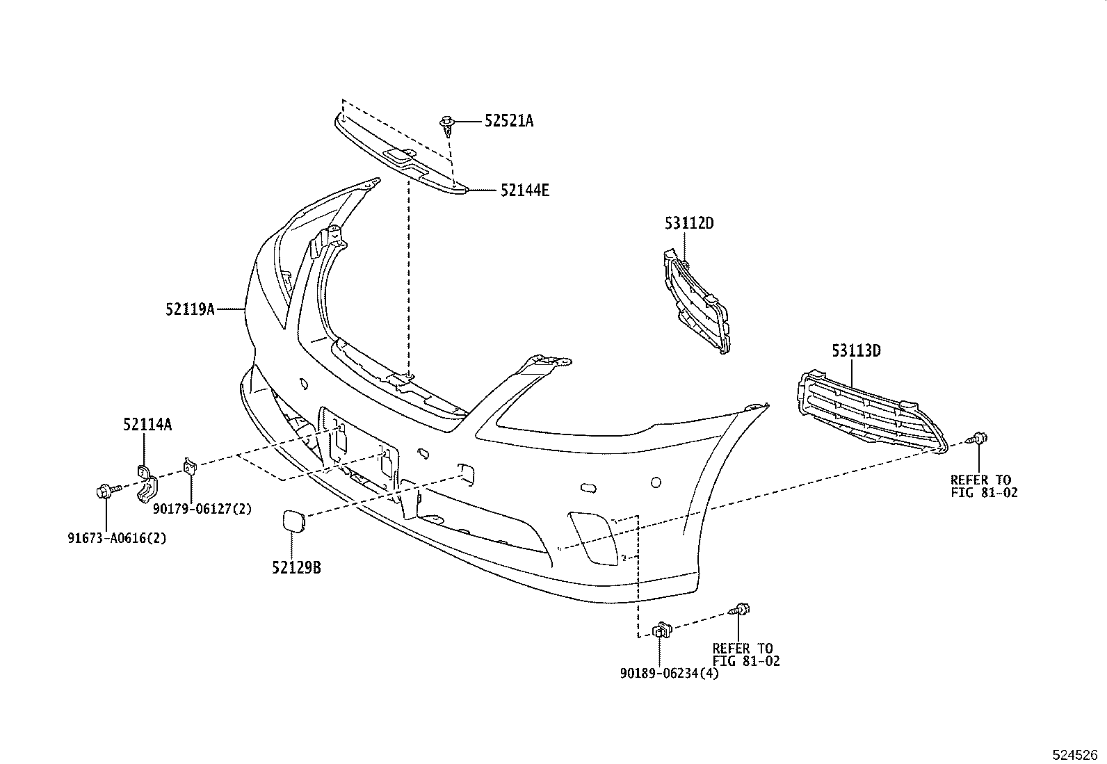 52129-30904 COVER, FRONT BUMPER, LOWER product image