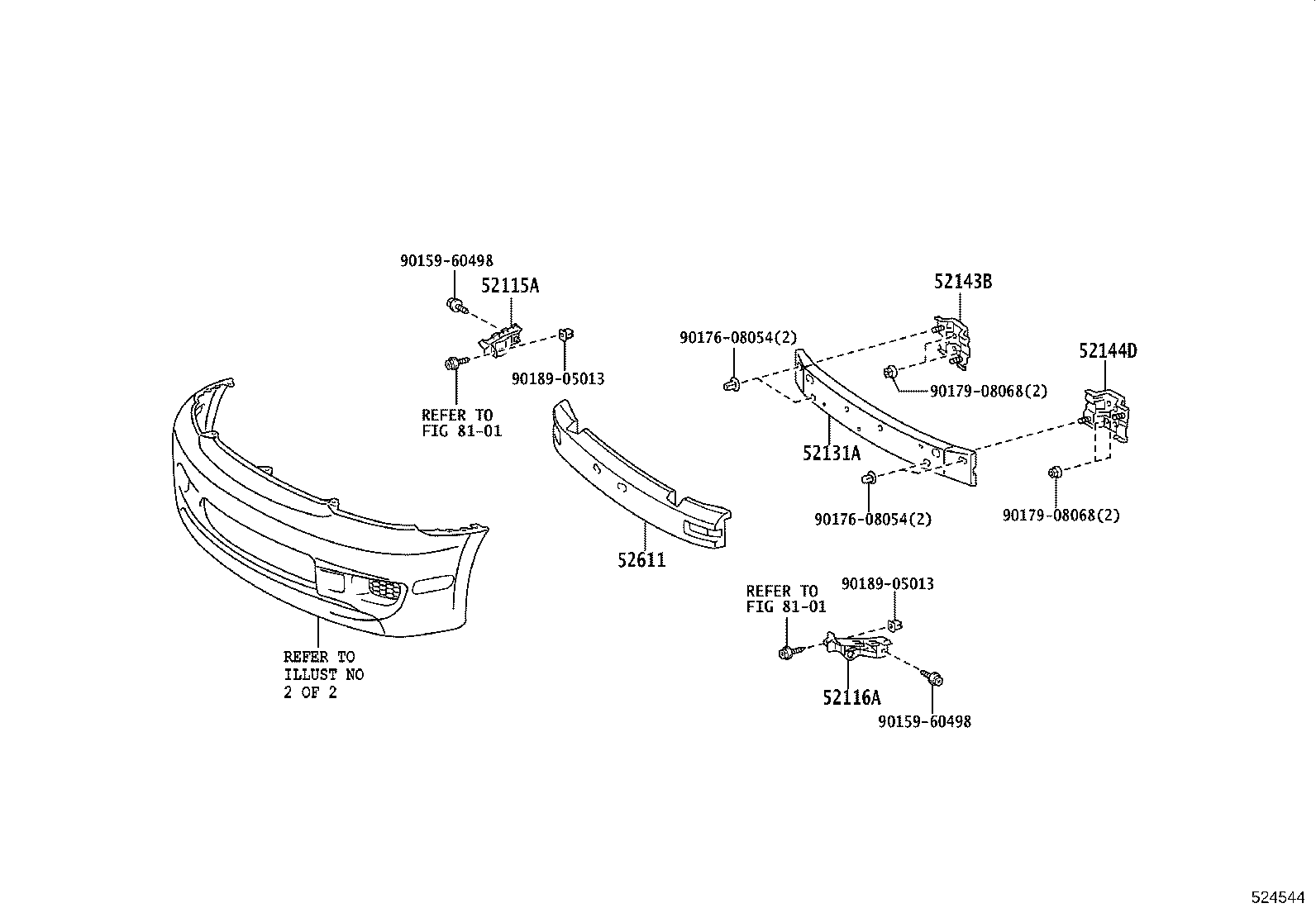 52131-52050 REINFORCEMENT, FRONT BUMPER product image