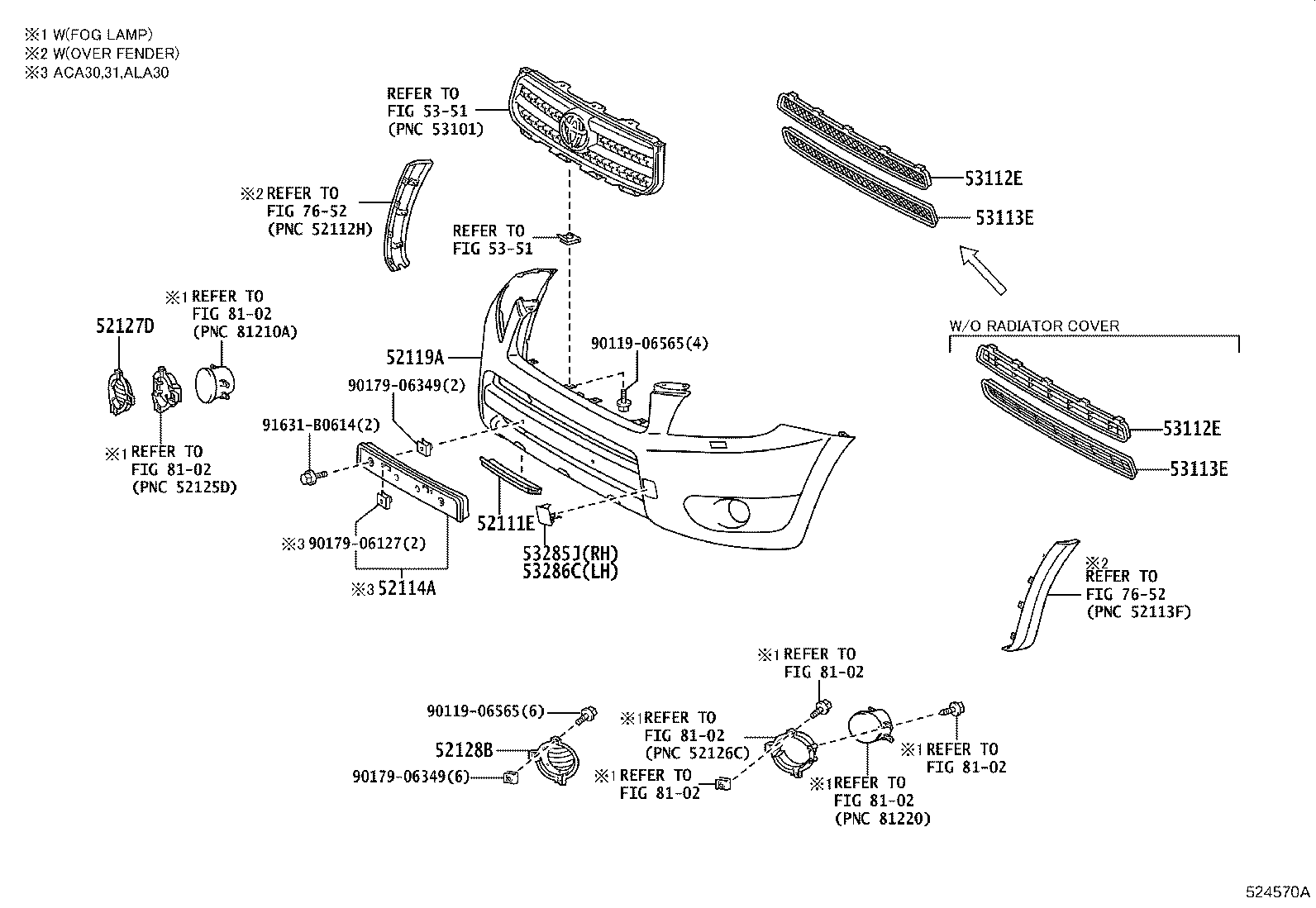 52127-42040 COVER, FRONT BUMPER HOLE, RH product image