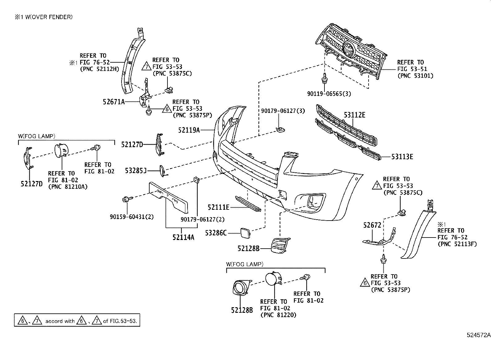 52127-42040 COVER, FRONT BUMPER HOLE, RH product image