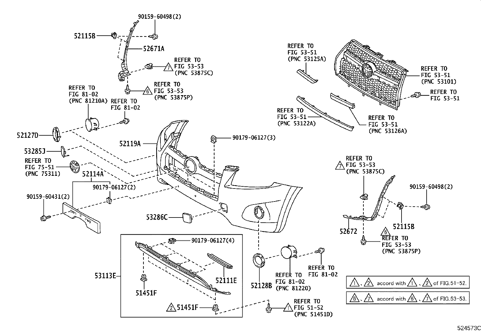 52127-42040 COVER, FRONT BUMPER HOLE, RH product image