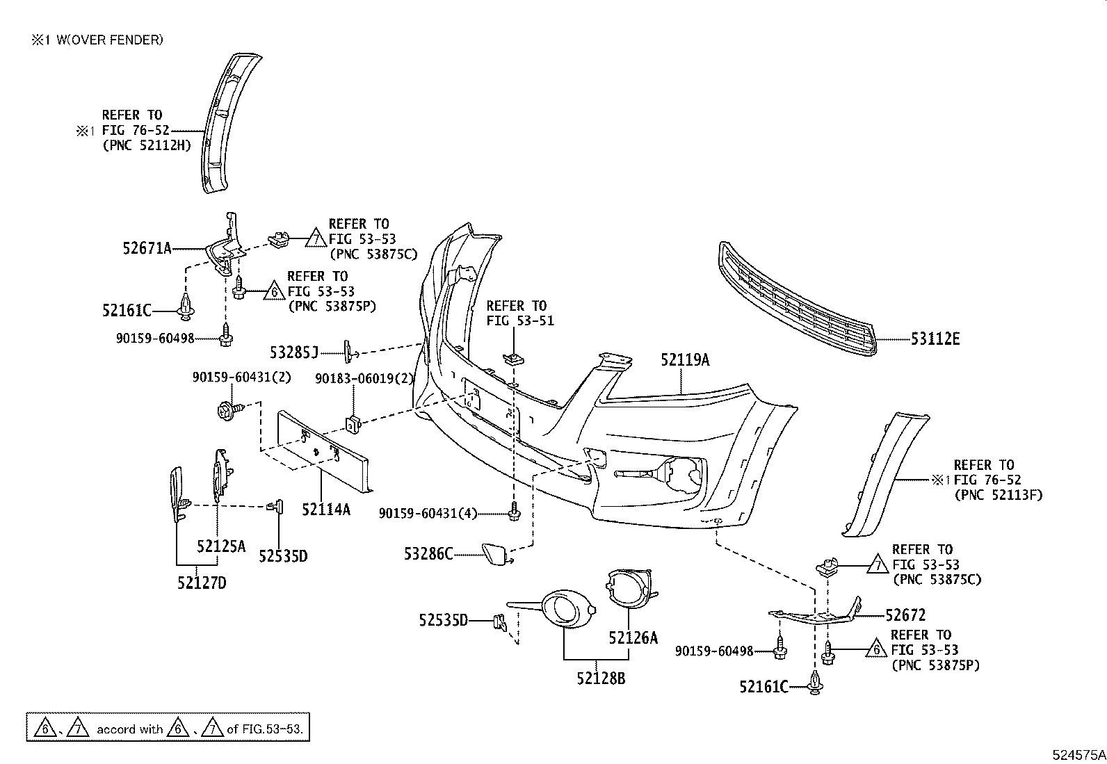 52127-42040 COVER, FRONT BUMPER HOLE, RH product image