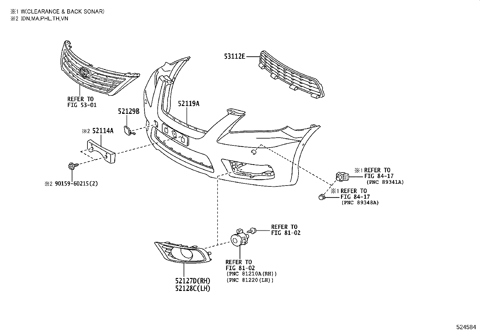 52030-06100 COVER, FRONT BUMPER HOLE, RH product image