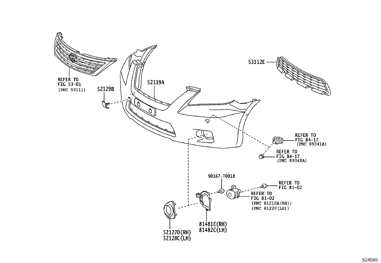 52030-06100 COVER, FRONT BUMPER HOLE, RH product image