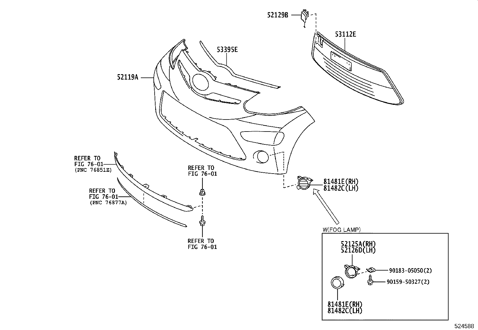 52127-0H902 COVER, FRONT BUMPER HOLE, RH product image