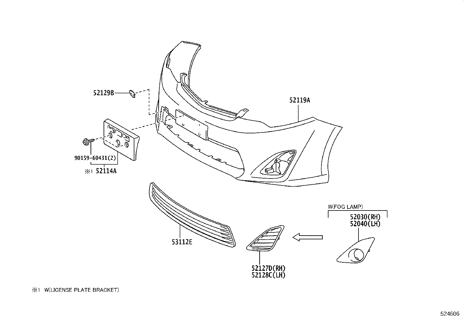 52127-06340 COVER, FRONT BUMPER HOLE, RH product image