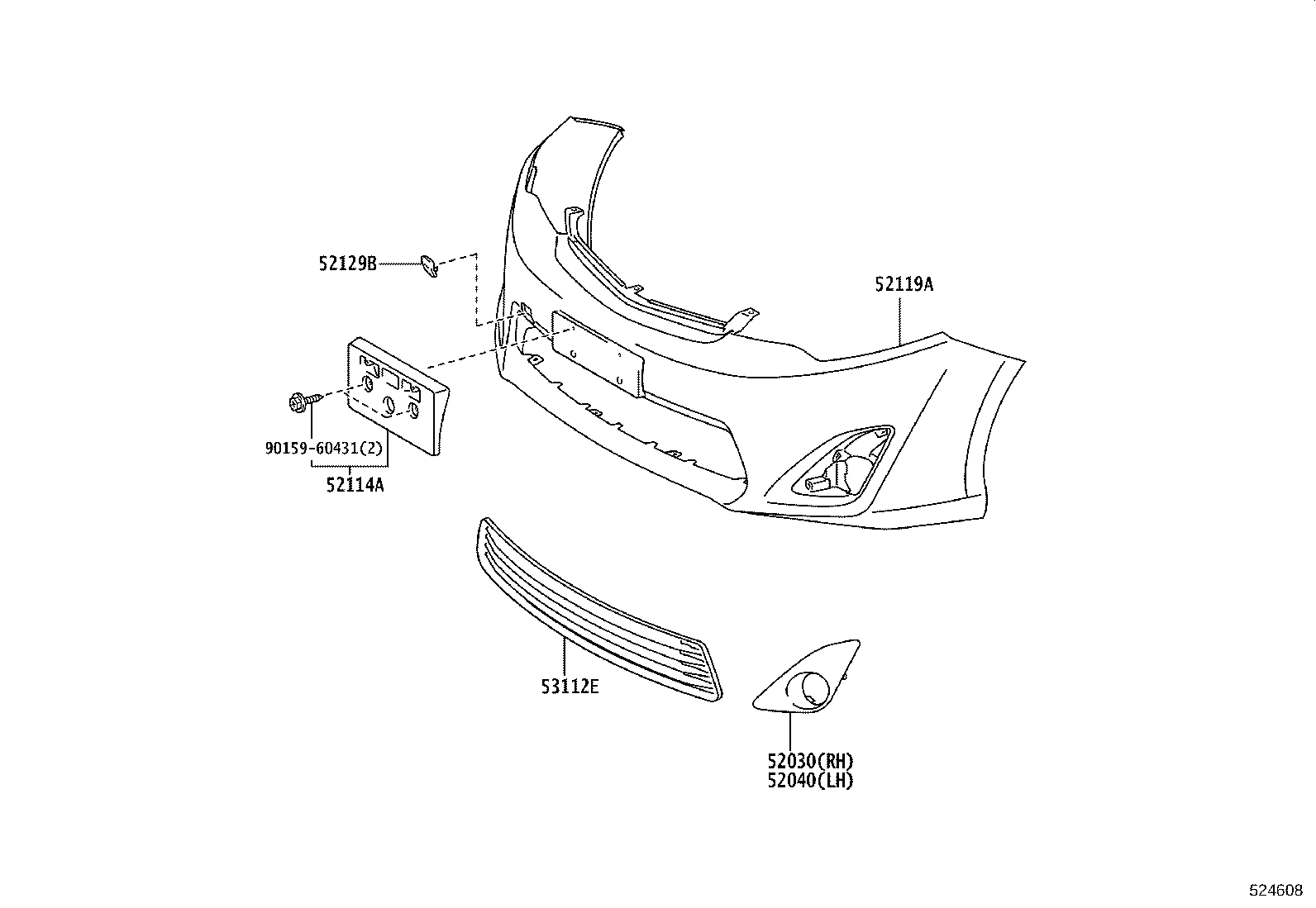 52127-06340 COVER, FRONT BUMPER HOLE, RH product image