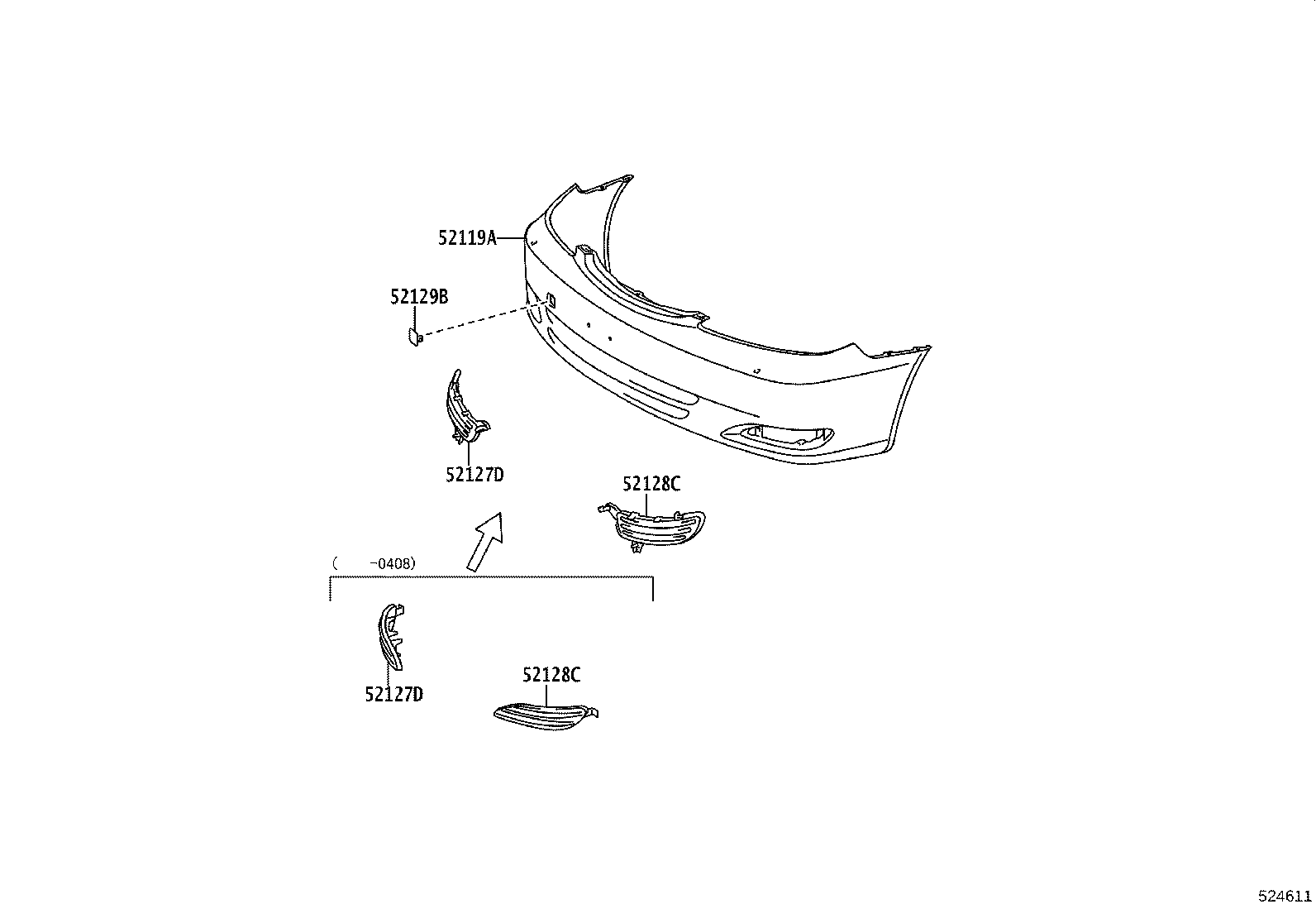 52127-YC020 COVER, FRONT BUMPER HOLE, RH product image