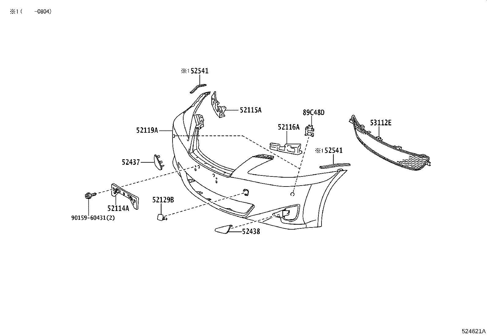 52114-53131 BRACKET, FRONT BUMPER EXTENSION MOUNTING product image