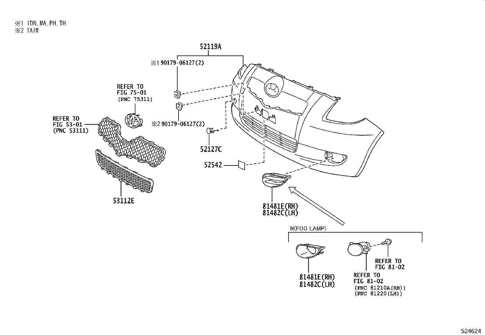 81481-0D110 COVER, FOG LAMP, RH product image