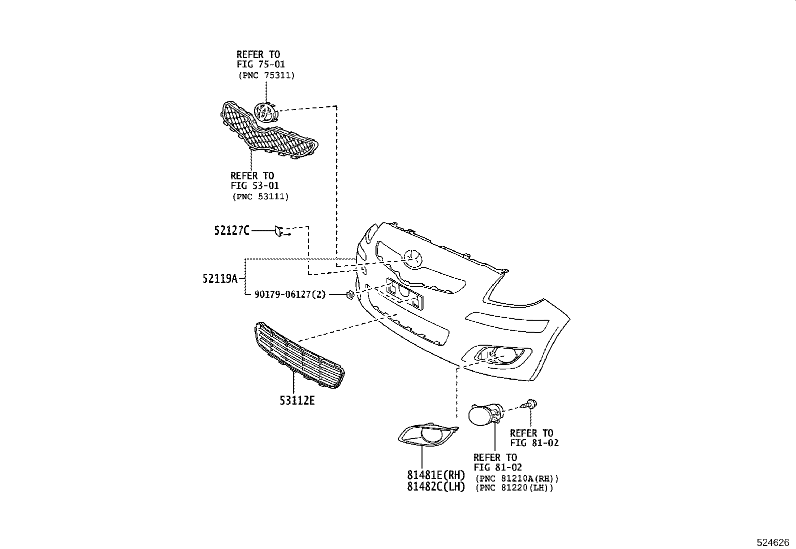 81481-0D110 COVER, FOG LAMP, RH product image