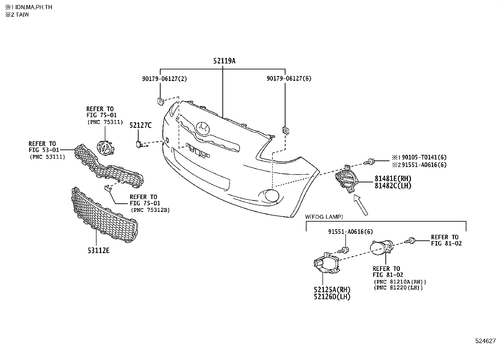81481-0D110 COVER, FOG LAMP, RH product image
