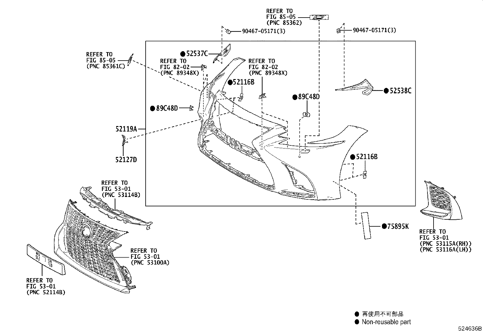 53124-50070 MOULDING, RADIATOR GRILLE SIDE, LH product image