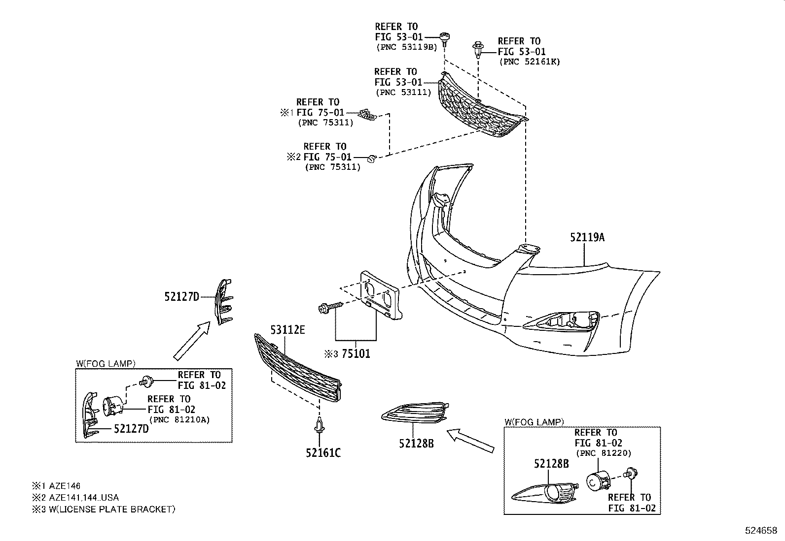 52127-02230 COVER, FRONT BUMPER HOLE, RH product image