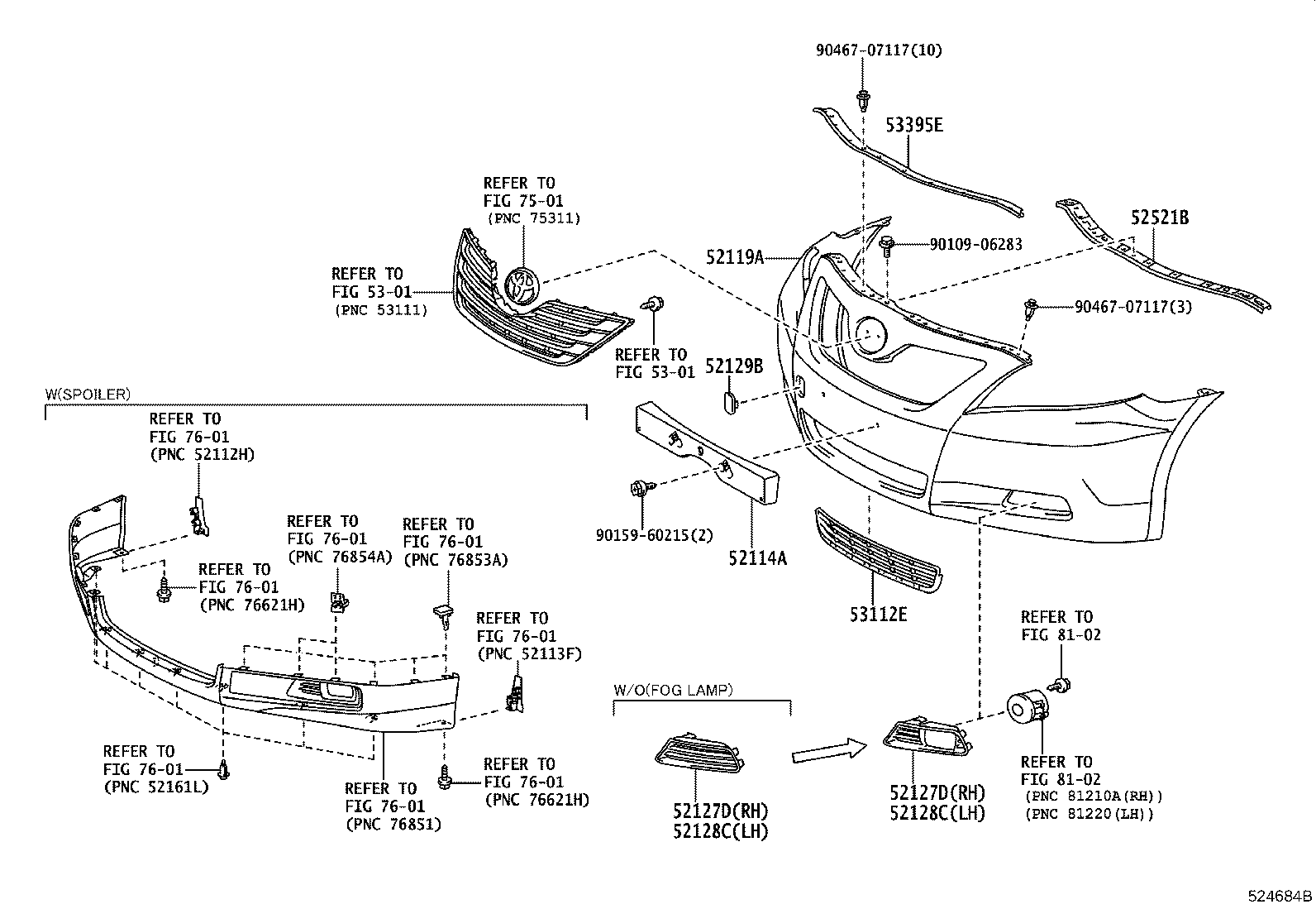 52030-06030 COVER, FRONT BUMPER HOLE, RH product image