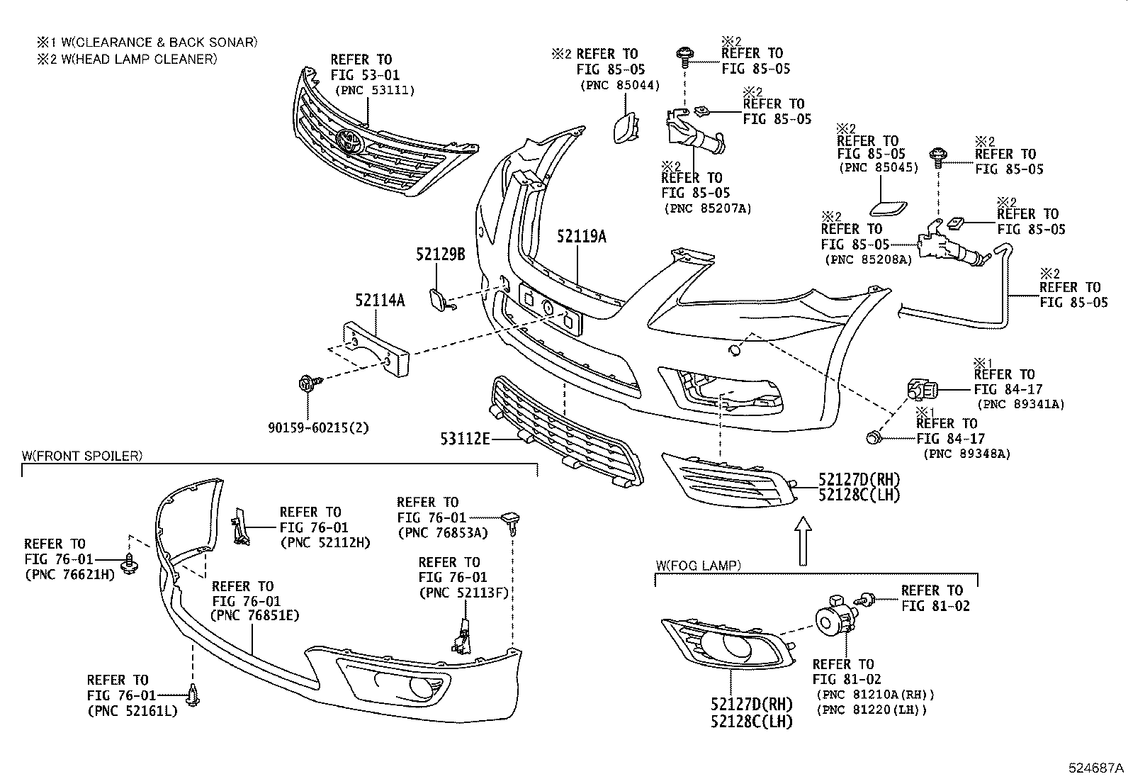 52030-06030 COVER, FRONT BUMPER HOLE, RH product image