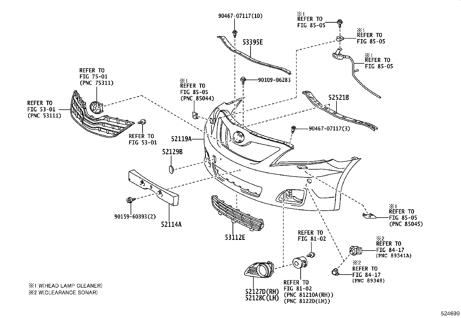 52030-33010 COVER, FRONT BUMPER HOLE, RH product image