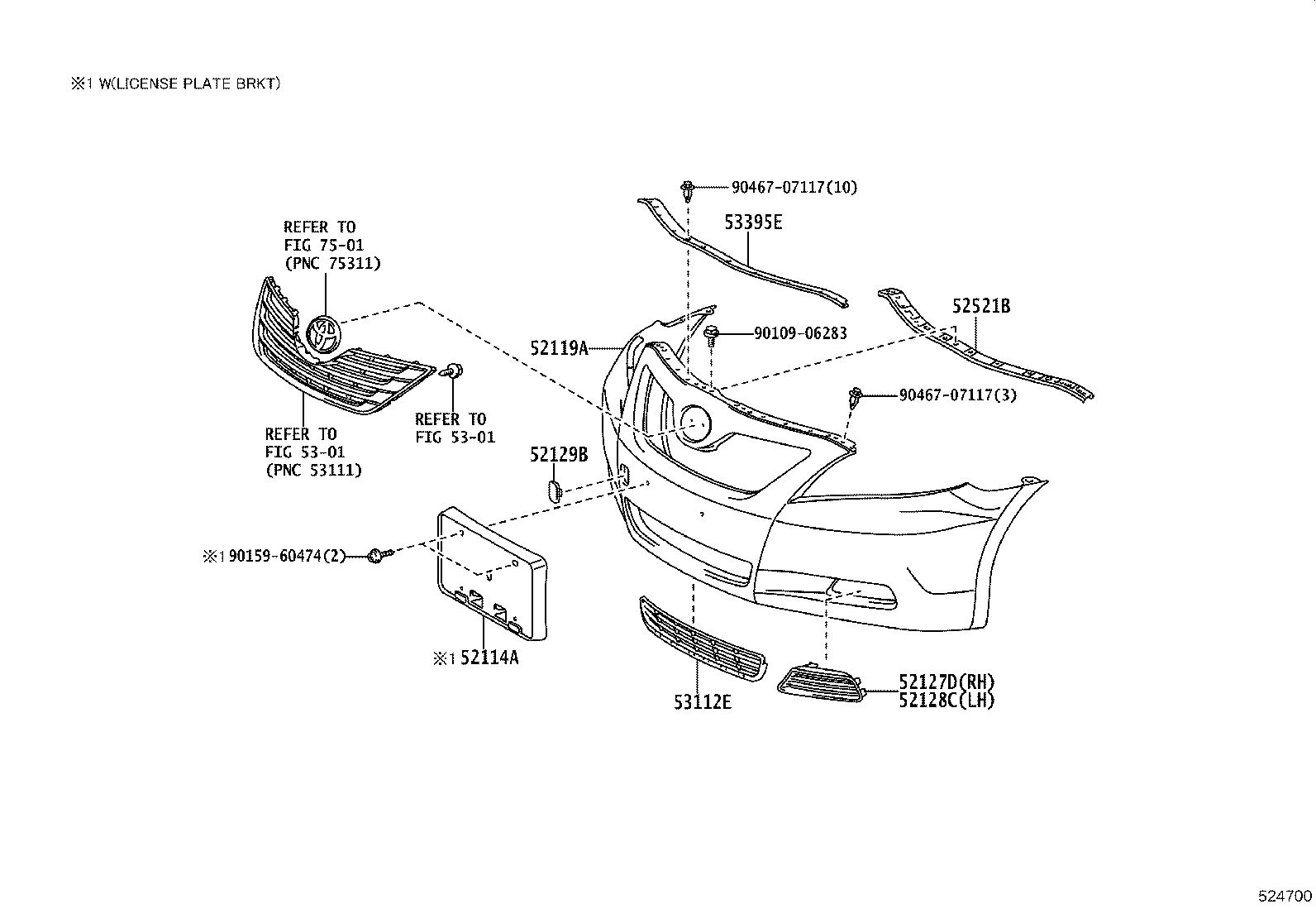 52128-33100 COVER, FRONT BUMPER HOLE, LH product image