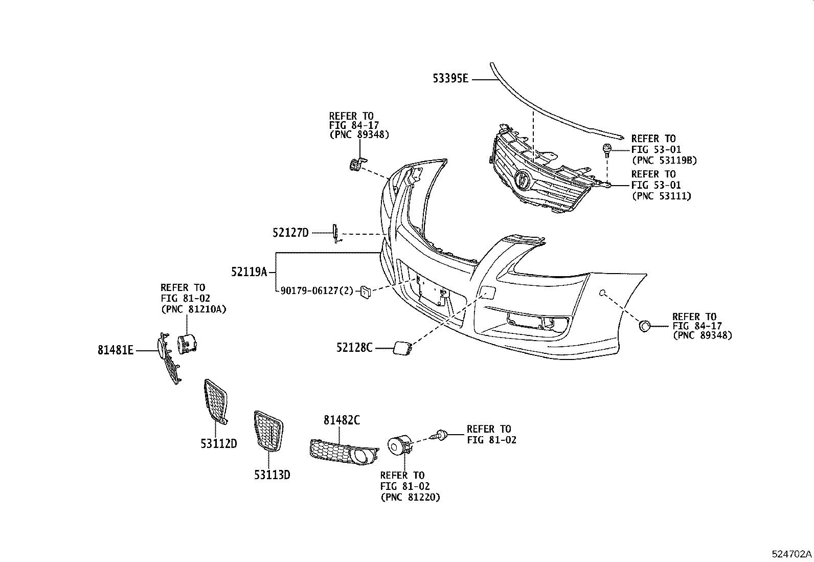 52127-12260-D1 COVER, FRONT BUMPER HOLE, RH product image